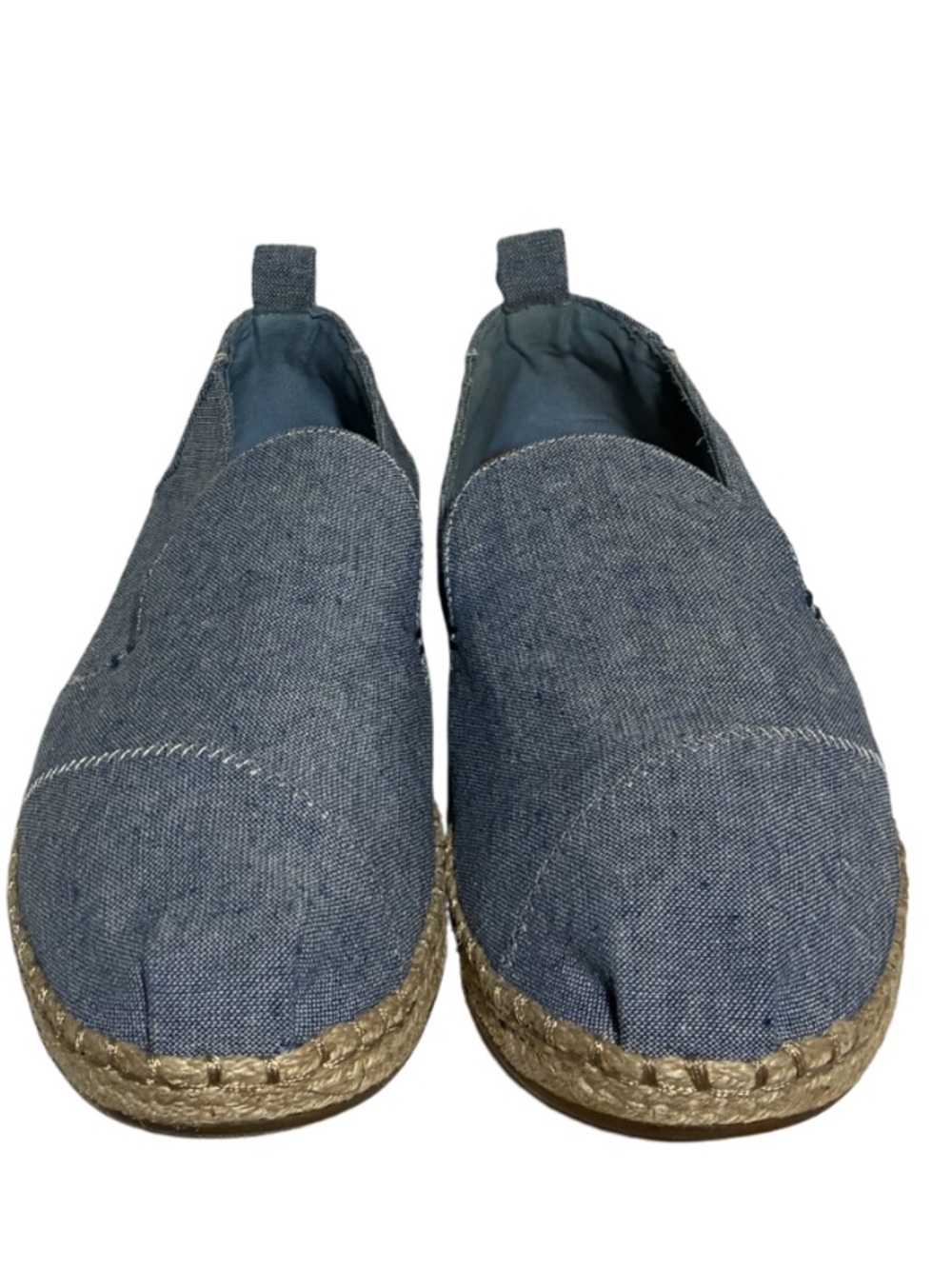 Toms Blue Chambray Denim Espadrille Alpargatas 10 - Picture 7 of 12